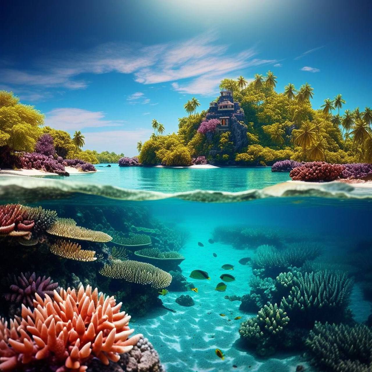 AI art — island lagoon